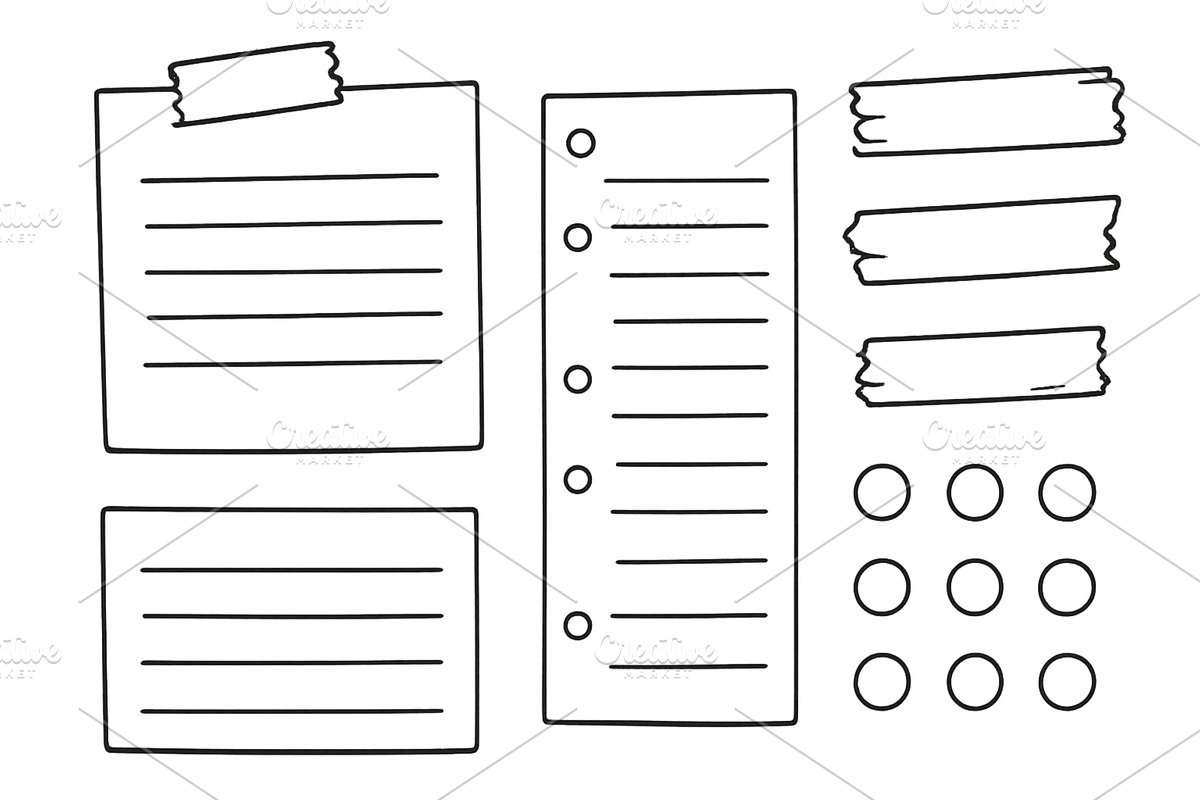 Various blank stationery items, an Illustration by ZinetroN