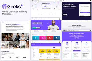 Geeks - Online Learning Marketplace, a WordPress Template by Hubzway