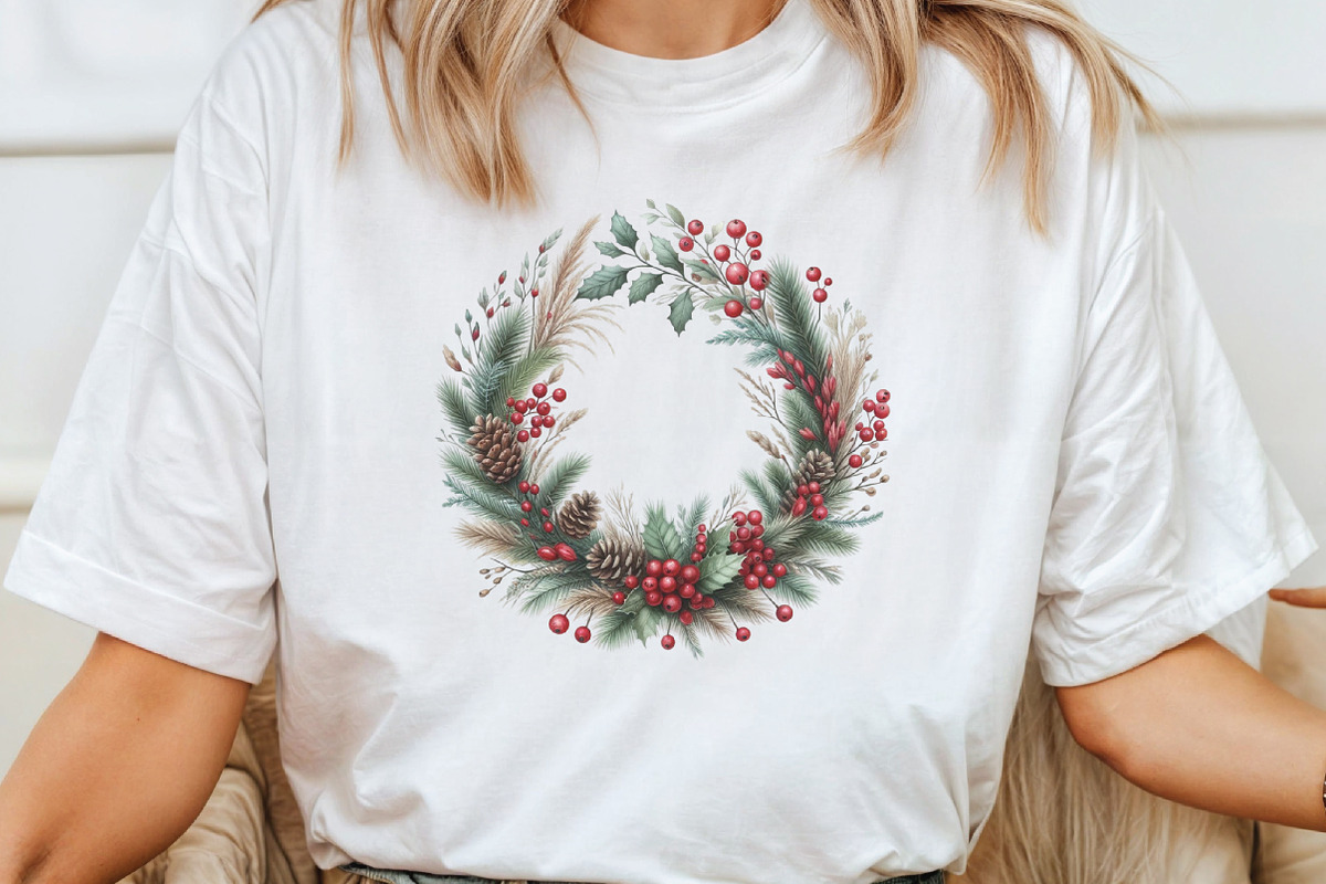 Grass Wreath Christmas Sublimation, an Illustration by CraftArtStudio (Photo 4 of 6)