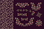 Pack of floral ornaments and pattern, a Decorative Illustration by Dainia (Thumbnail 3 of 3)