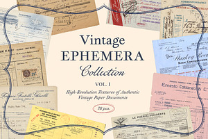 Vintage Ephemera Collection, an Object Graphic by Graphic Goods