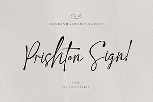 Prishton Sign a Handwriting Font
