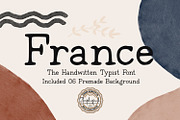 France + Free 6 Premade Background, a Serif Font by Graphicfresh (Thumbnail 1 of 8)