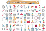 Automobile Parts Icons Pack, an Icon by Vector Portal (Thumbnail 1 of 5)