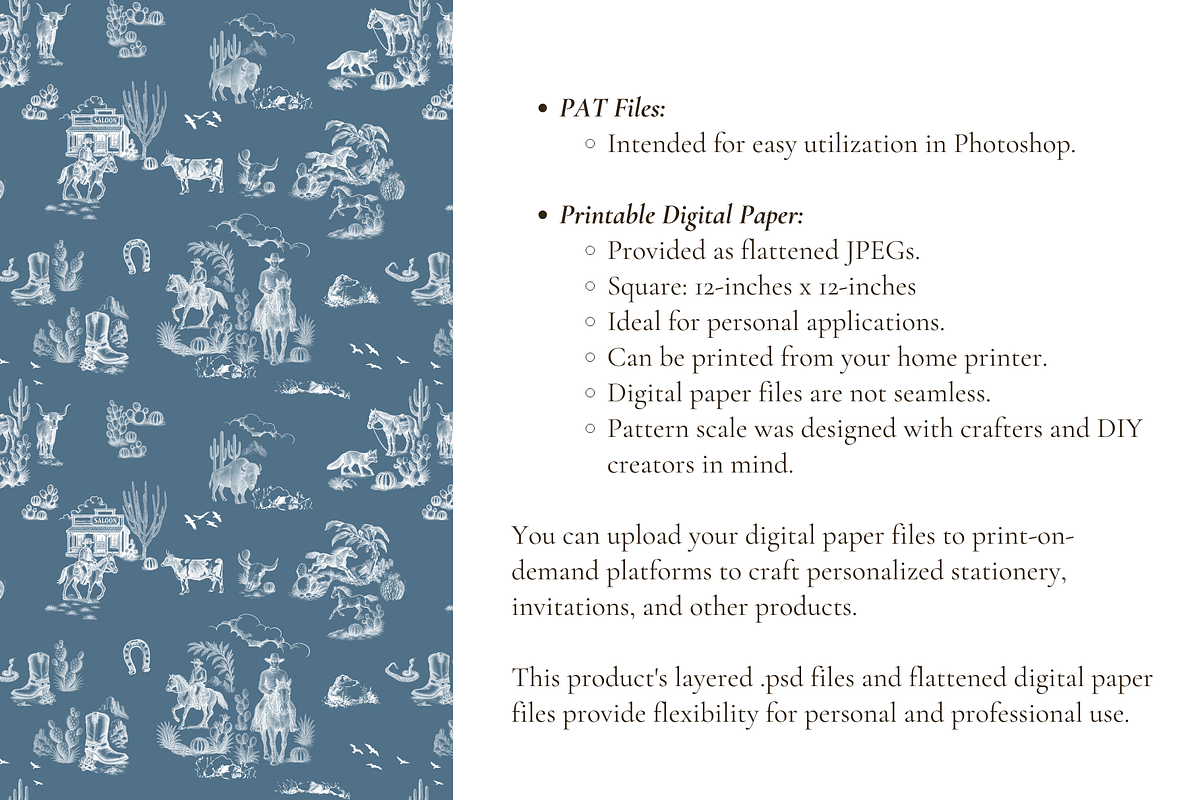 Rustic Ranch Toile de Jouy Pattern, a Background Graphic by Hughes Studio (Photo 7 of 8)