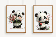 Valentine Panda Clipart, an Illustration by Libby Wishes (Thumbnail 2 of 6)