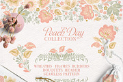 Peach Day glitter floral collection, an Illustration by antuanetto (Thumbnail 2 of 4)
