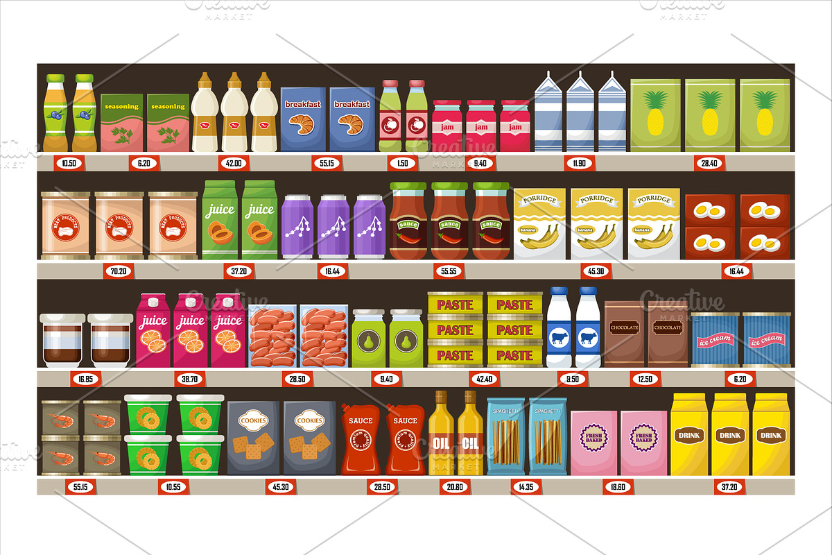 Supermarket. Food and drinks, a Graphic by Gurza SHOP (Photo 5 of 8)