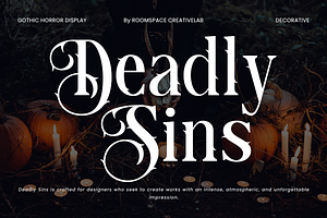 Deadly Sins – Gothic Horror Display, a Serif Font by roomspace creative lab