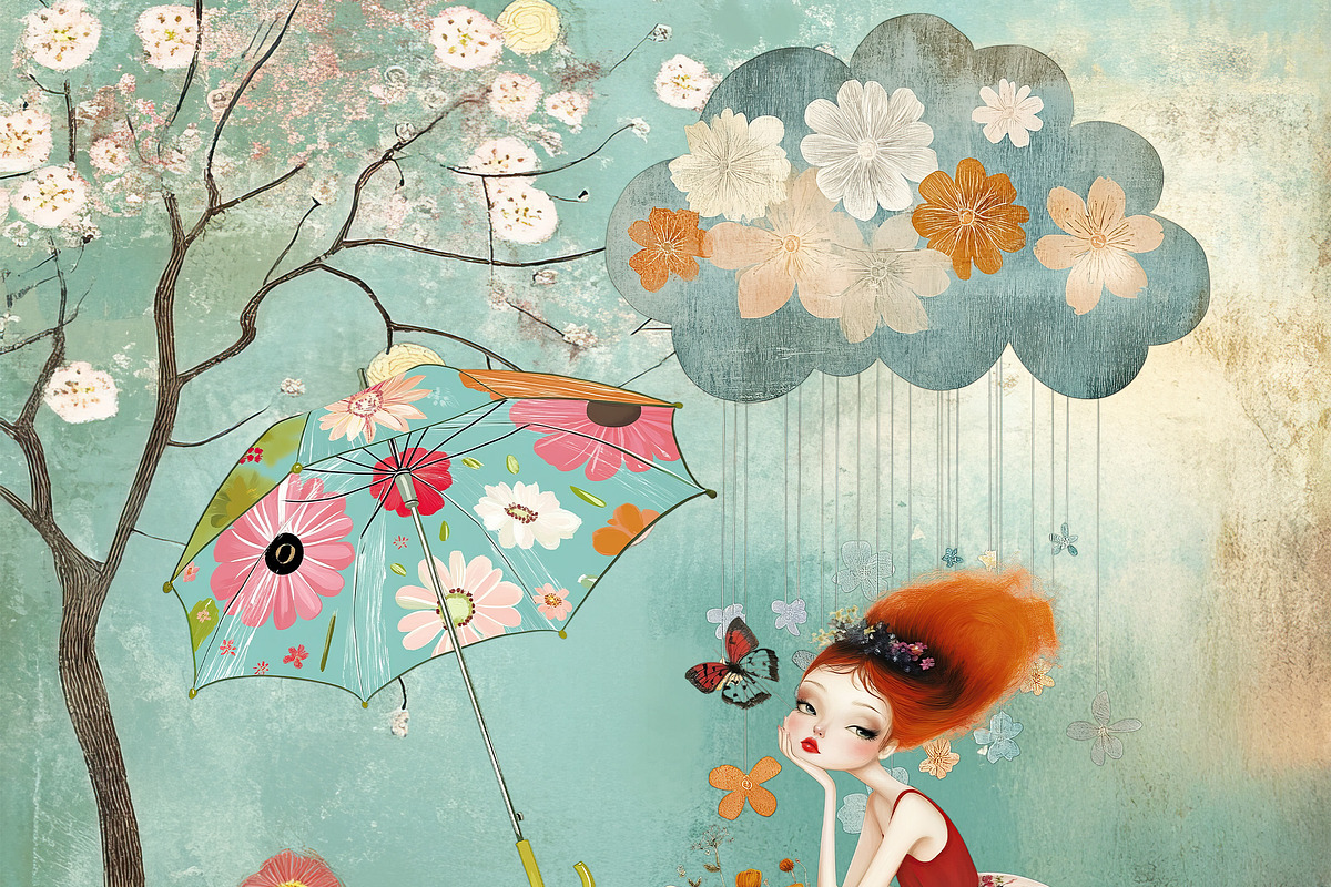 Whimsical Spring Clipart Bundle, a Person Illustration by Fusion Dream (Photo 5 of 10)