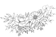 Ink Flowers - Tattoo Lineart Florals, a Brush Add-On by buntegalerie (Thumbnail 2 of 3)