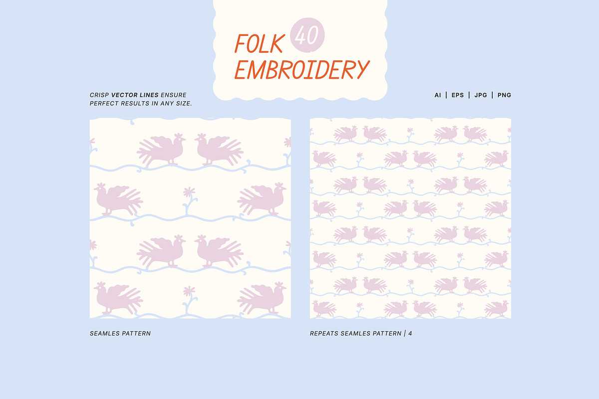Folk Embroidery. Seamless Patterns, a Pattern Graphic by oxygen_8 (Photo 2 of 12)