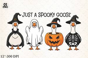 Spooky Goose Png Funny Halloween Png, a Graphic by Libby Wishes