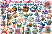 Undersea Reading Clipart, an Illustration by Sublimation Artist (Thumbnail 1 of 6)