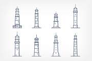 Lighthouses set, seamless patterns, an Object Illustration by Good Studio (Thumbnail 3 of 9)