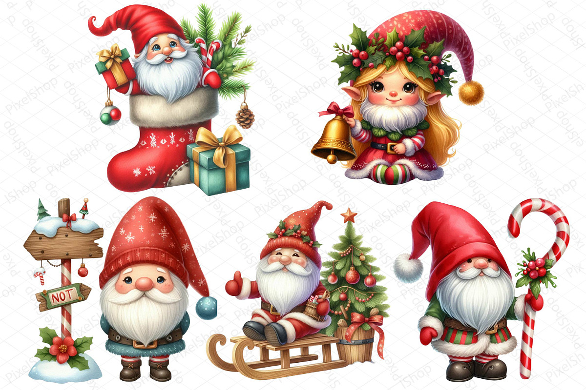 Cute Christmas Gnome Sublimation Bun, an Illustration by DreamPrint404 (Photo 6 of 6)