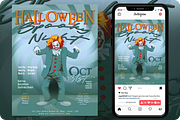 Clown show Halloween holiday session, a Seasonal Illustration by regalDRAW (Thumbnail 1 of 3)