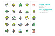 Tree & Natural Line with Color Icons, an Outline Icon by WORAKAMON Design Studio (Thumbnail 2 of 3)