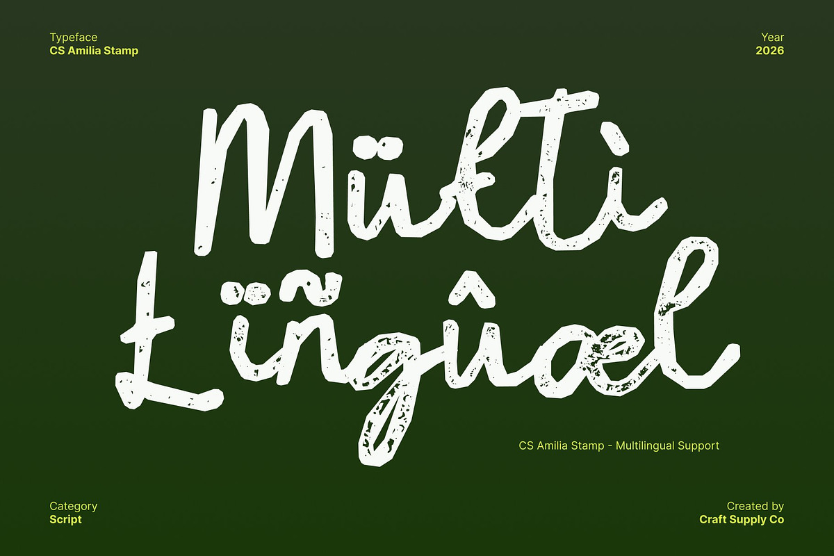 CS Amilia Stamp, a Script Font by Craft Supply Co. (Photo 7 of 8)