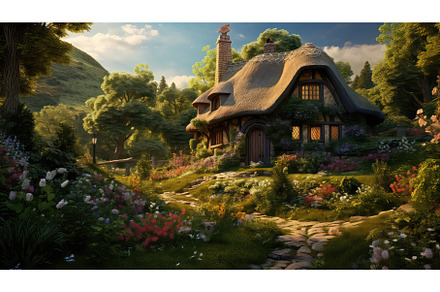 Quiant cottage photo realistic, an Architecture Photo by Aimagenarium@gmail.com