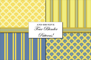 Toile De Jouy Patterns Yellow & Blue