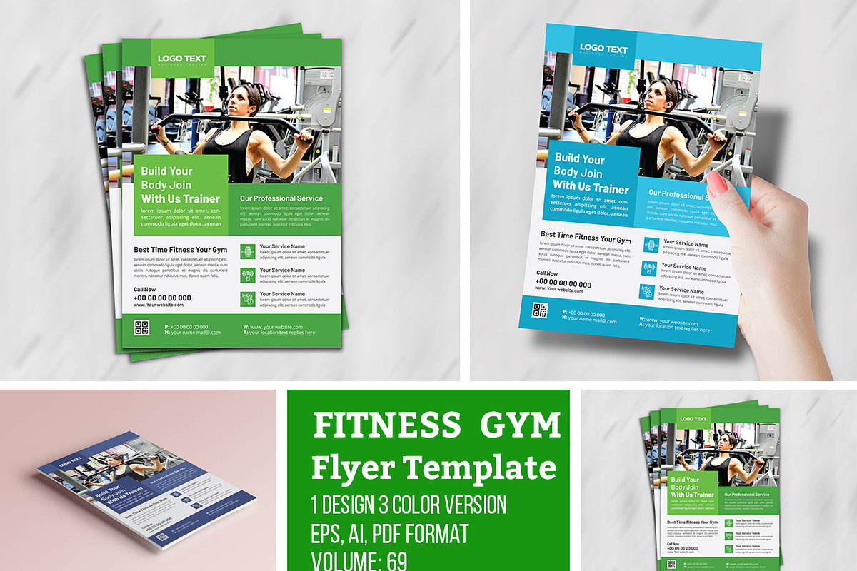 Body Fitness Gym Flyer Template, a Flyer Template by MRI STUDIO (Photo 1 of 4)