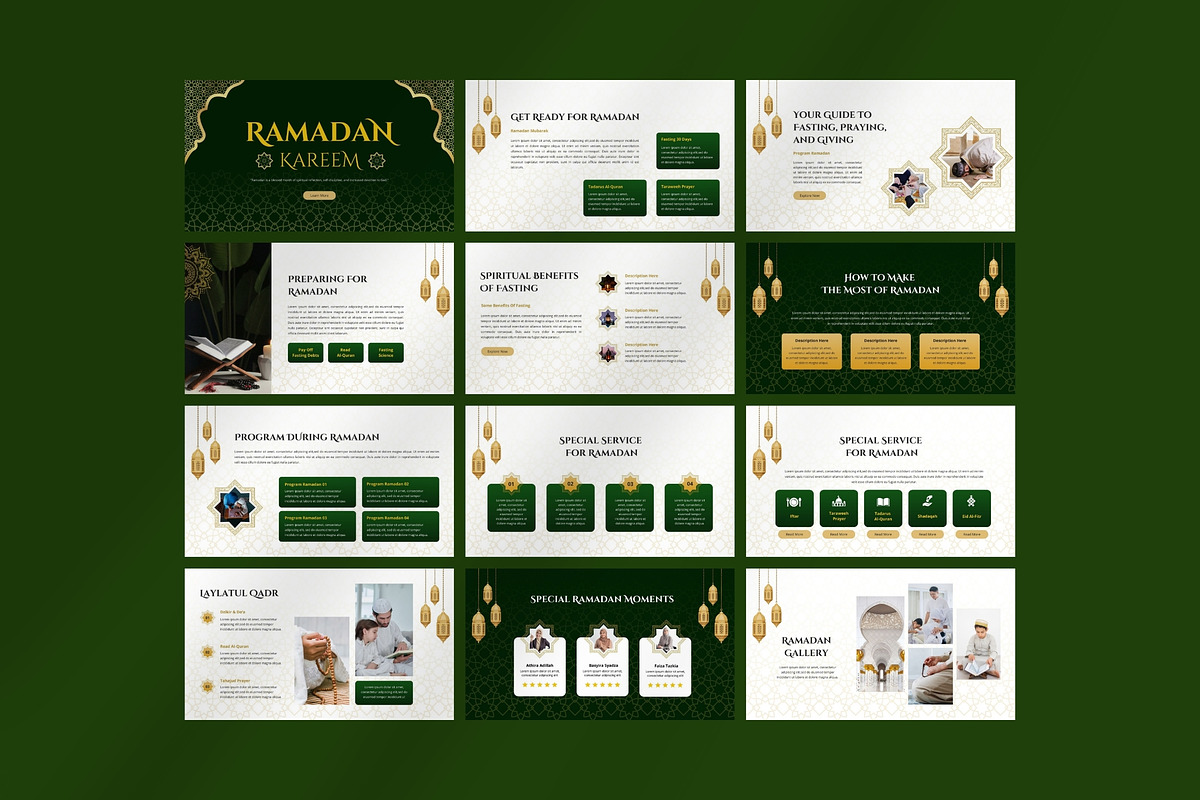 Ramadan Kareem PowerPoint Template, a Presentation Template by FIBRINOSÄ (Photo 2 of 2)