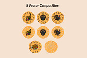 Thanksgiving Day Patterns Clipart, a Seasonal Illustration by Elatedowl (Thumbnail 5 of 16)