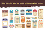 Vintage Travel Ticket & Stamp Pack, an Object Graphic by Lettering_Logo (Thumbnail 3 of 7)