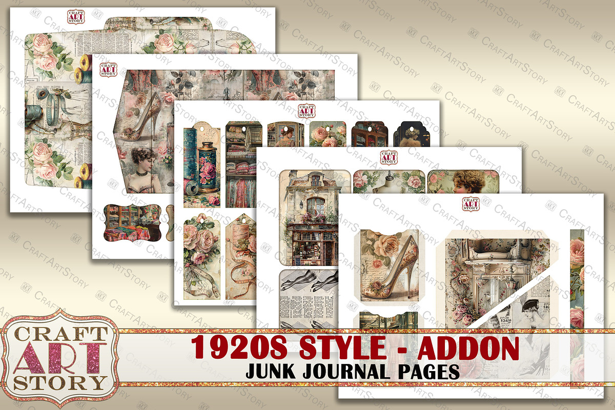 Fashion Junk Journal 1920s style, an Object Illustration by CraftArtStory (Photo 3 of 4)