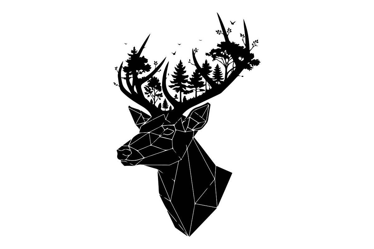 Deer Antler Silhouette Bundle, an Object Illustration by yasushie (Photo 9 of 31)