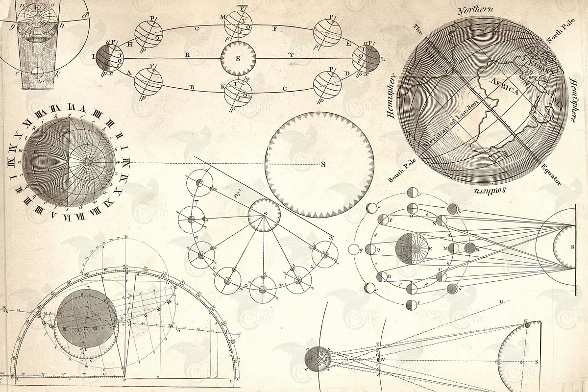 Antique Astronomy Overlays, an Illustration by Digital Curio (Photo 3 of 4)