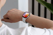 24 Watch Series 11 in Hand Mockups, a Wearable Device Mockup by Asylab (Thumbnail 88 of 107)