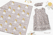 Princess & Unicorn clipart & pattern, an Animal Illustration by polikarpovaart (Thumbnail 8 of 11)
