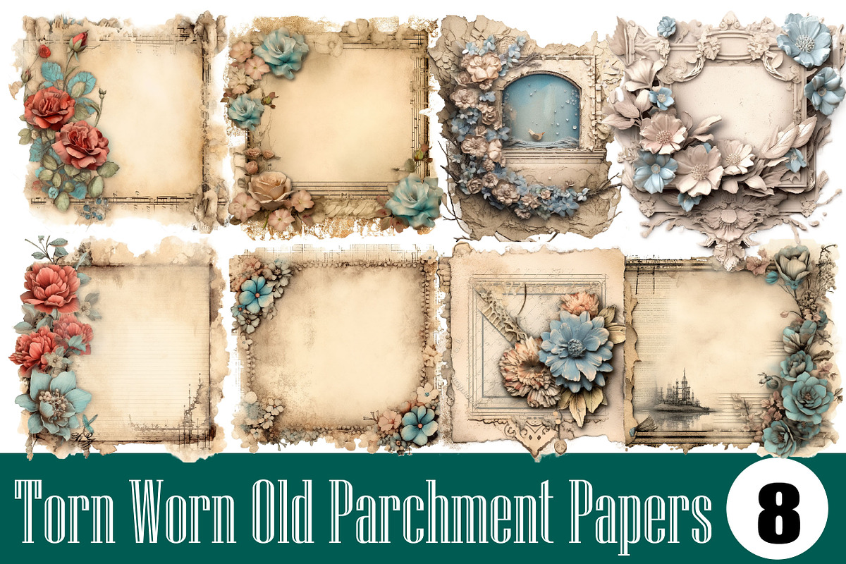 Torn Worn Old Parchment Sublimation, an Illustration by Wow Magic