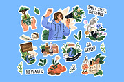 Ecology concept set + sticker pack, an Object Illustration by PaperTrident (Thumbnail 2 of 2)