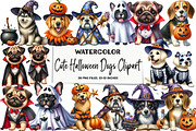 Cute Halloween Dogs Clipart, an Illustration by DreamArtGraphic (Thumbnail 1 of 4)