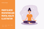 Mindfulness Meditation Mental Health, a Person Illustration by Partikusi Design (Thumbnail 1 of 3)