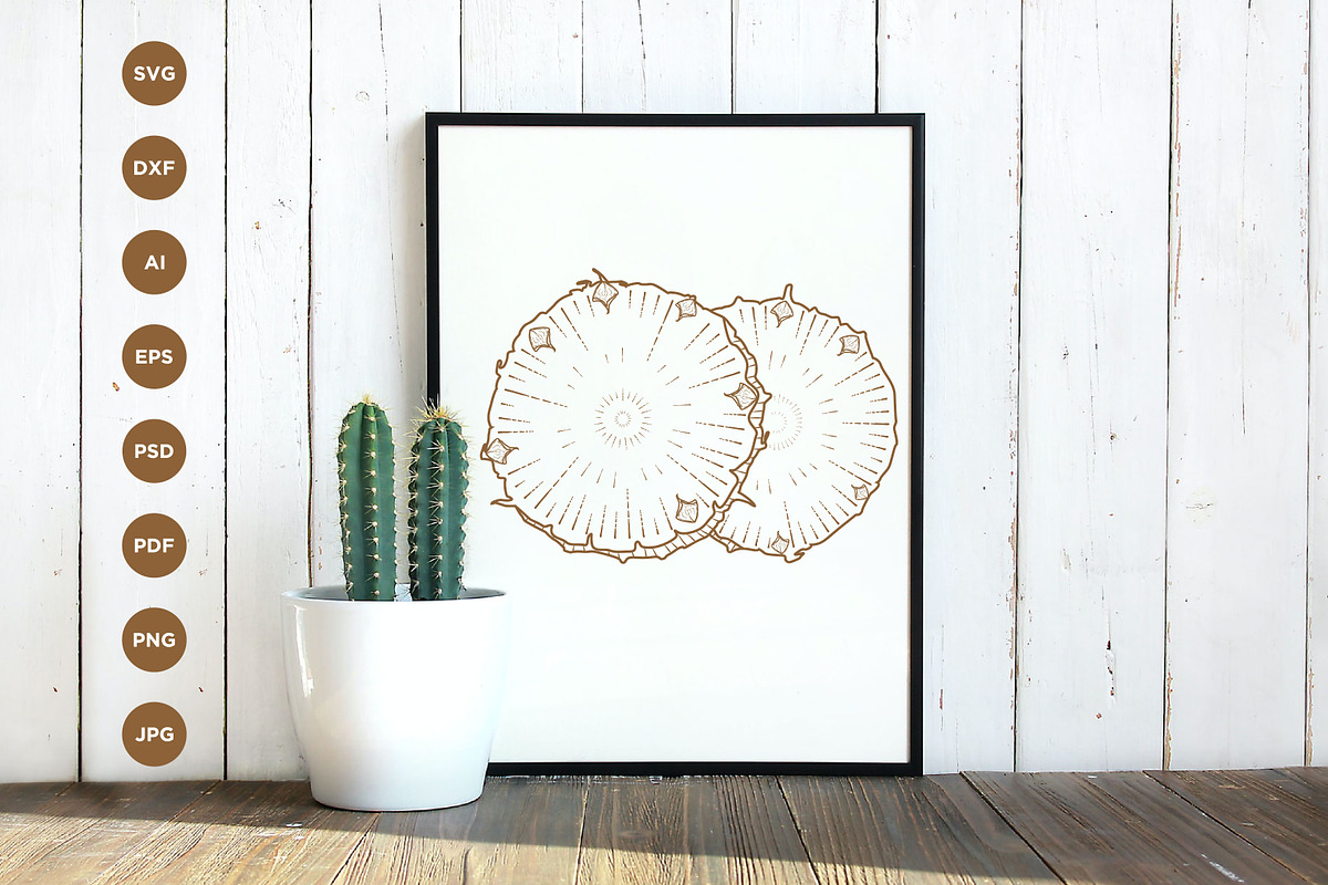 Pineapple engraving style hand drawn, a Food Illustration by vectorartificer (Photo 5 of 6)