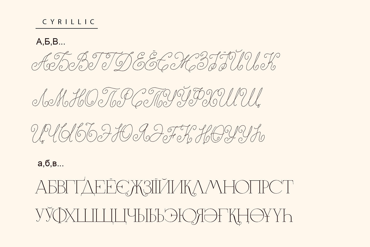 Anna Monro Cyrillic Script Serif, a Script Font by IraDvilyuk (Photo 9 of 11)