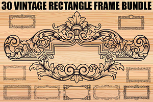 Vintage Rectangle Frame SVG Bundle, an Illustration by Designs_River