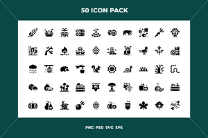 Autumn nature icons, an Outline Icon by Wencory