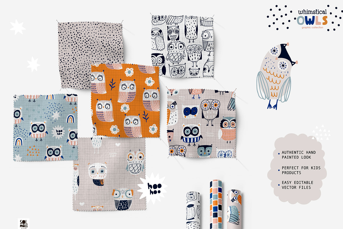 OWLsome graphic collection, an Animal Illustration by solmariart (Photo 2 of 6)