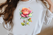 Whimsical rose Clipart, an Illustration by Designworld (Thumbnail 7 of 8)