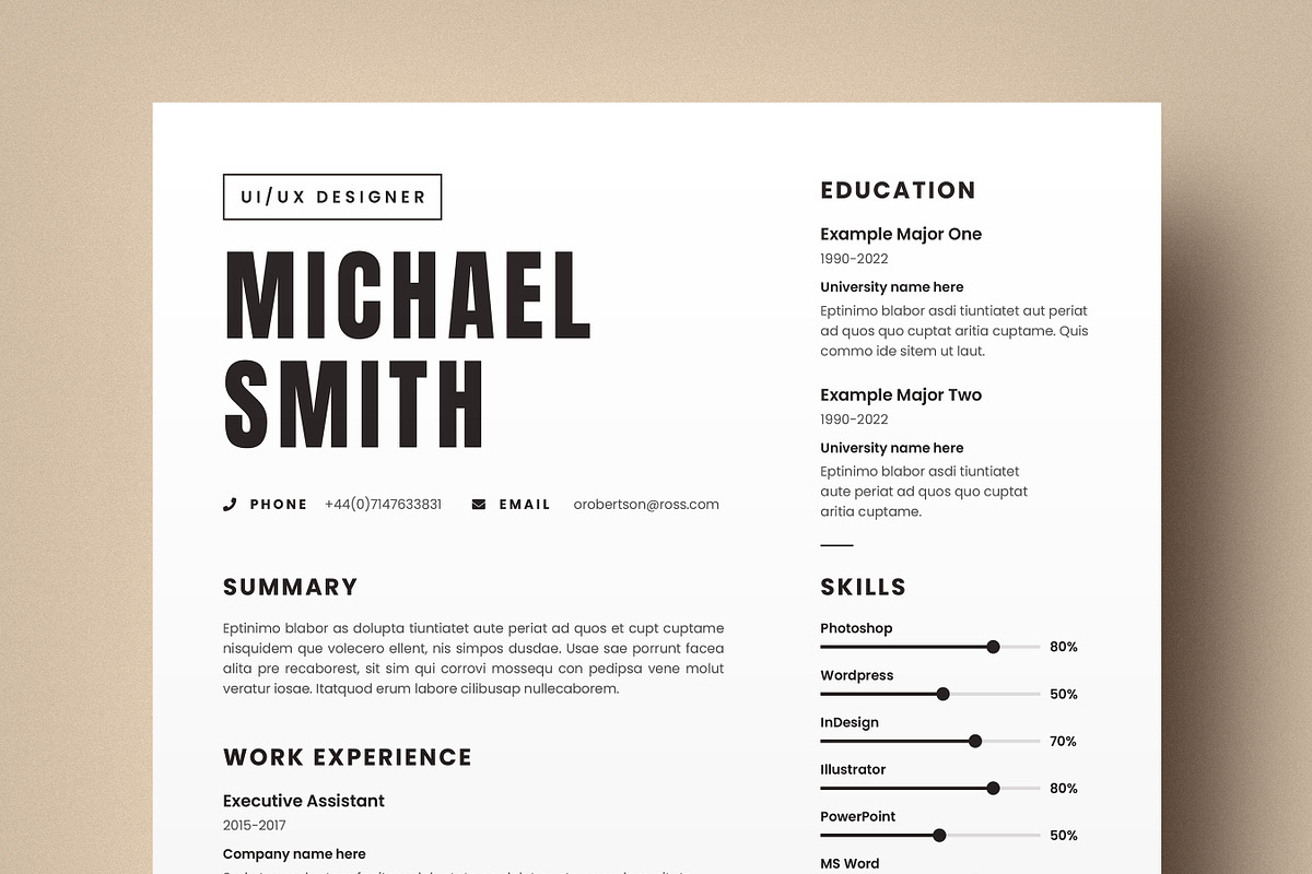 ATS Compatible Resume, CV