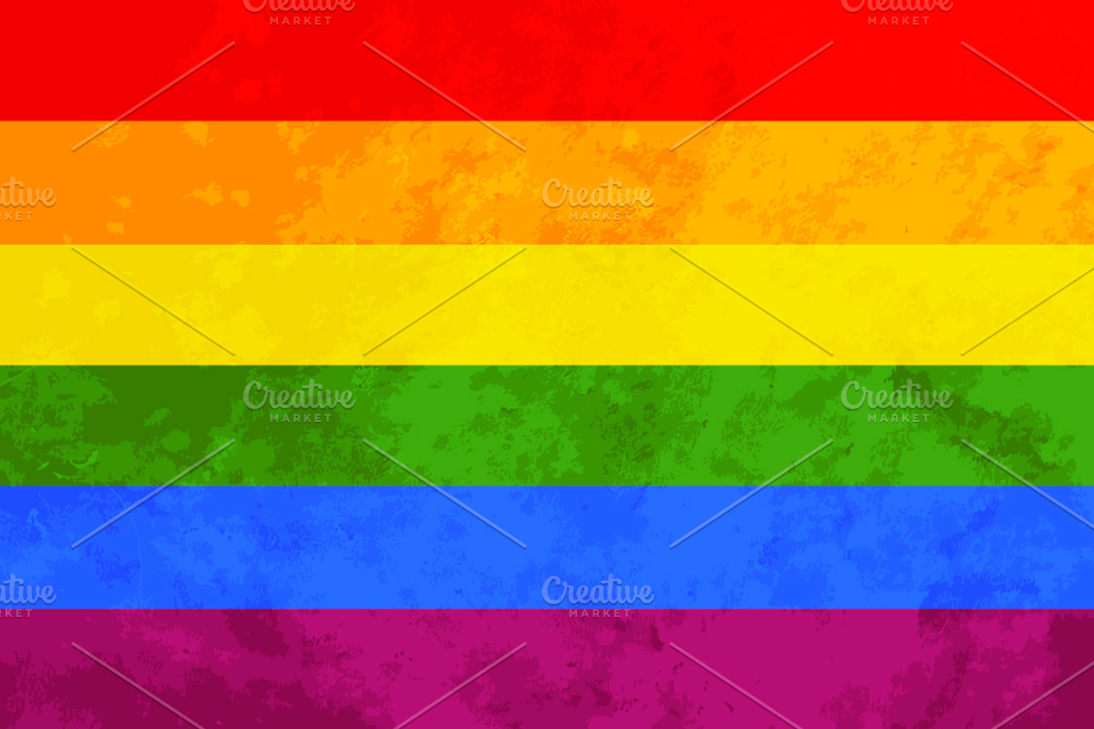 Rainbow flag with grunge texture, a Texture Illustration by BestPics