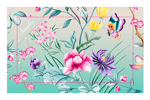 Chinoiserie, Hand Painted Prints.