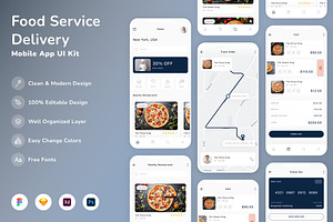 Food Service & Delivery App UI Kit