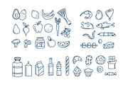 Grocery icons, patterns and borders, a Food Illustration by VasilkovS (Thumbnail 4 of 10)