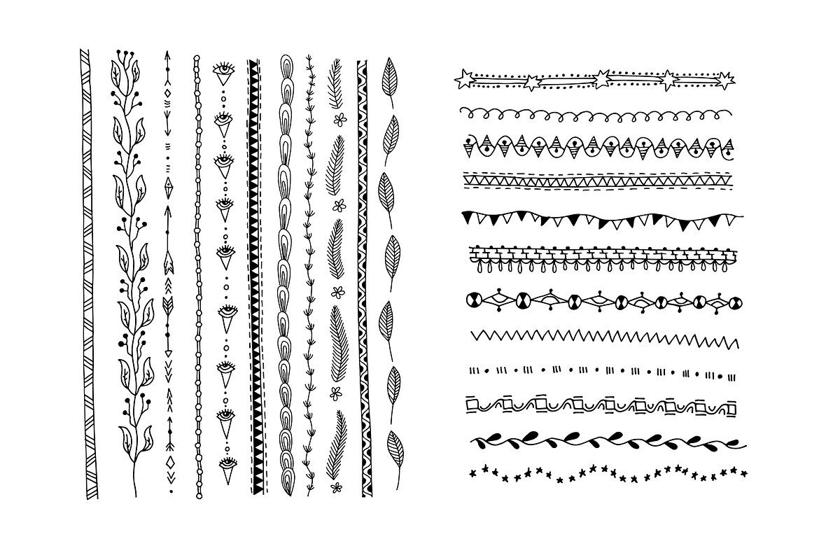 800+ DOODLE ELEMENTS SET, a Templates & Theme by karakotsya (Photo 23 of 24)